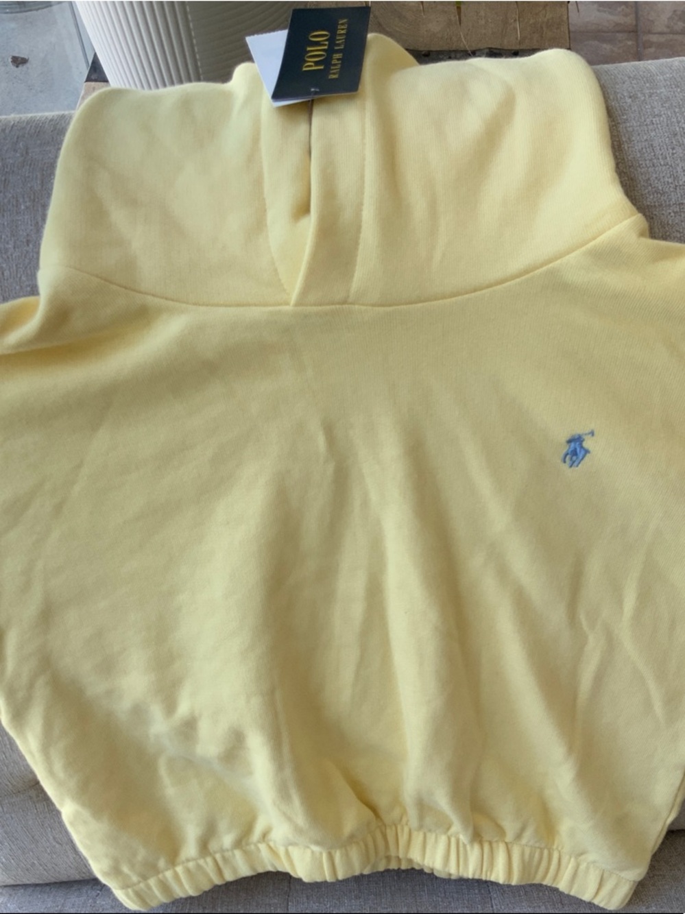 Ralph Lauren Pale Yellow Hoodie with Light Blue Pony